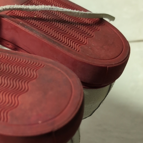 Sully Wong White and Red Canvas Sneakers - Picture 7 of 10